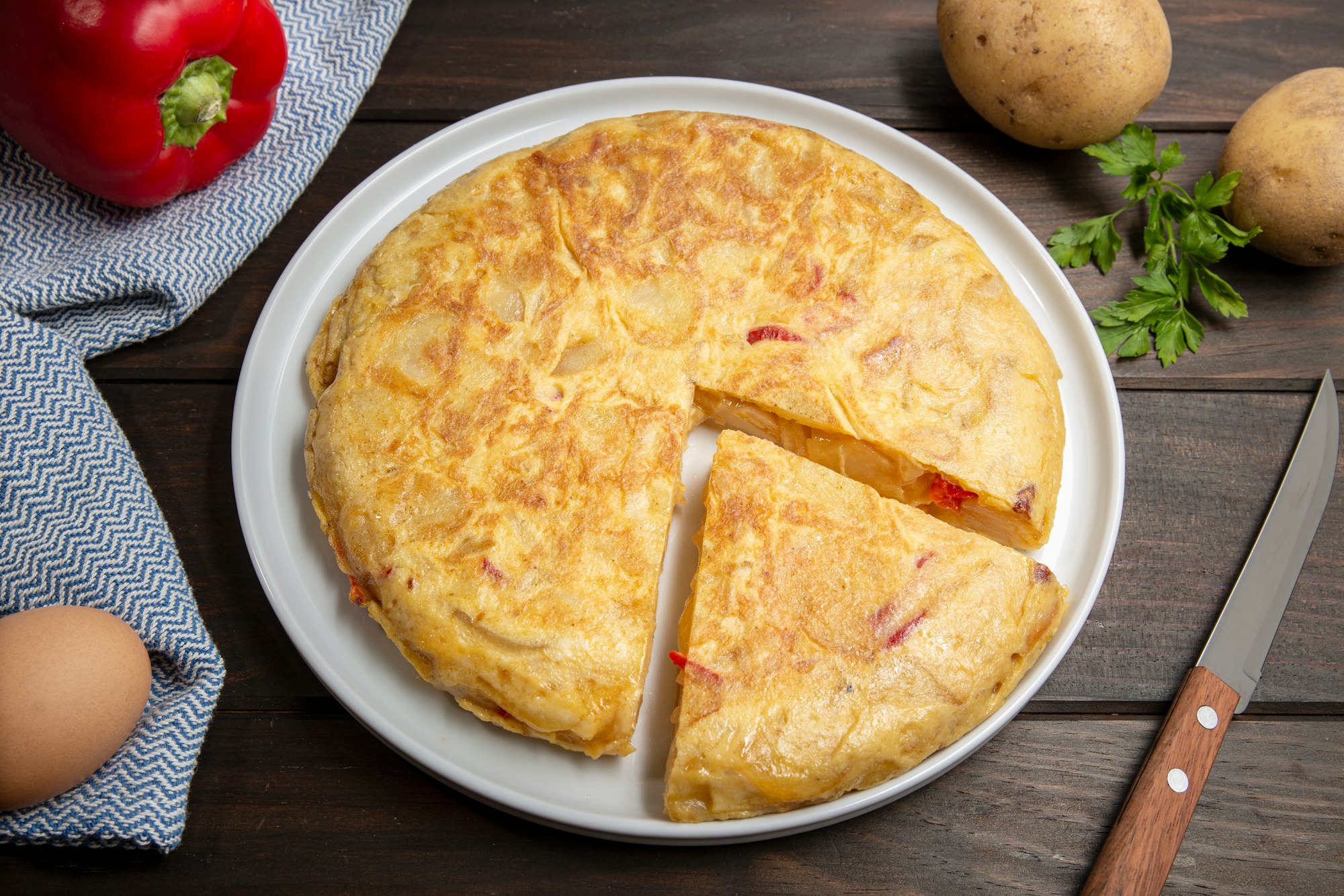 Spanish potato omelette called spanish tortilla